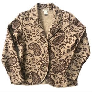 TWEEDS wool Brown Tan Paisley Blazer Jacket Medium